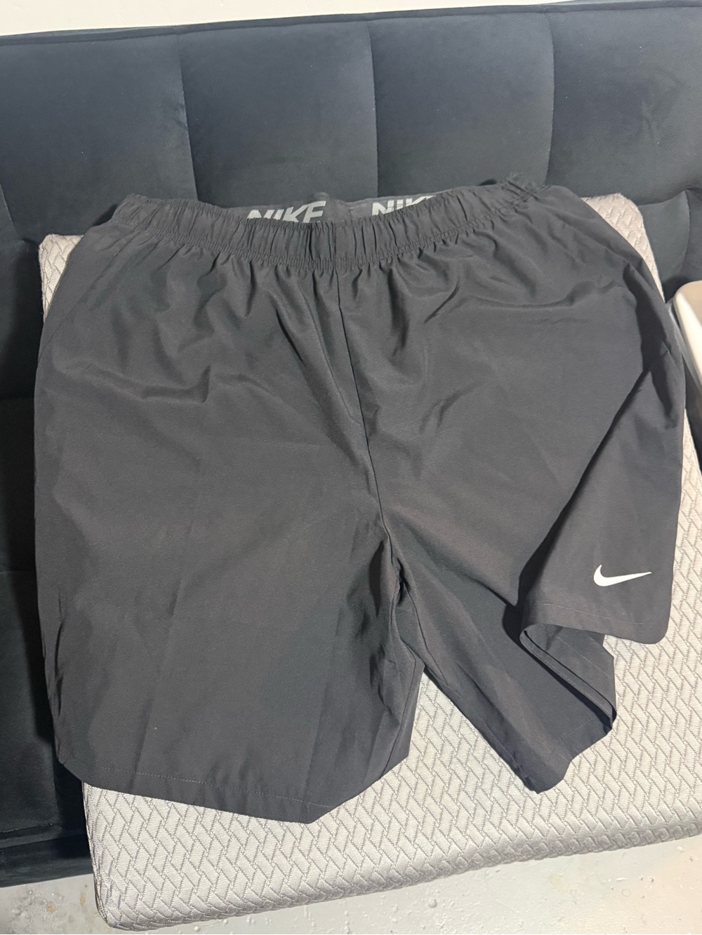 Nike Black Men's Training Shorts with White Swoosh